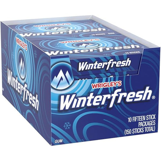 Wrigley’s Winterfresh Gum 15 Sticks (Pack of 10)