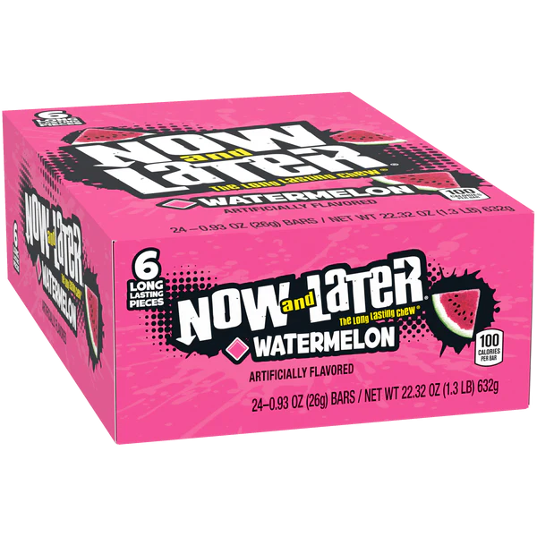 Now and Later Watermelon 0.93oz (Pack of 24)