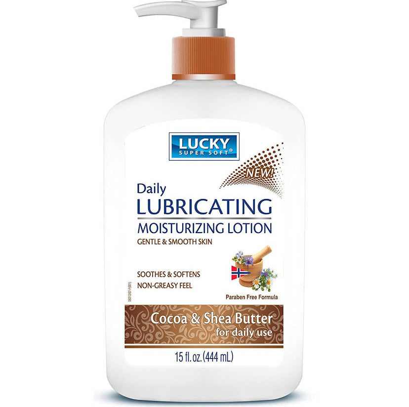 Lucky Super Soft Daily Lubricating Moisturizing Lotion Cocoa & Shea Butter 15fl oz