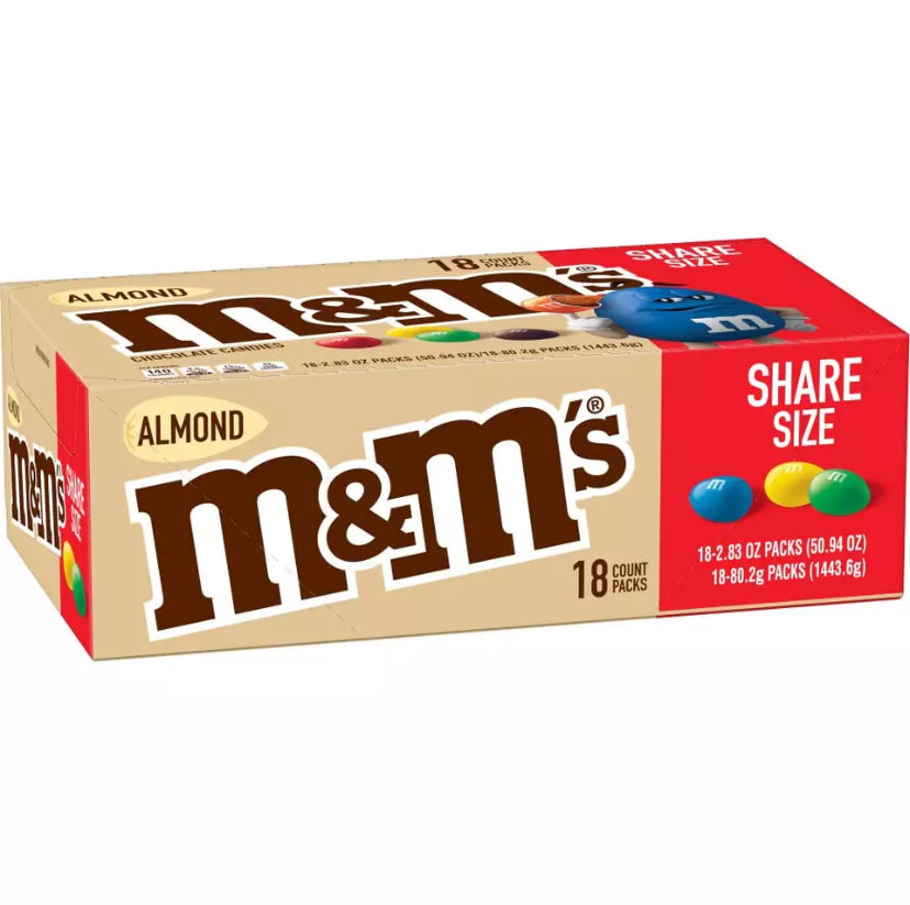 M&M’s Almond Share Size 2.83oz 18 Count