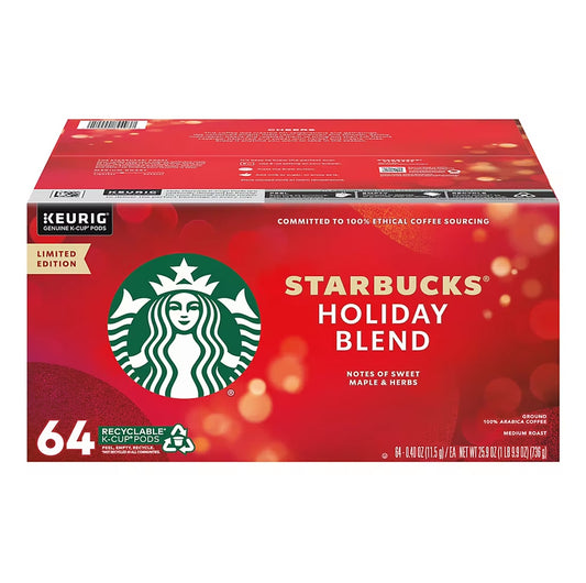 Starbucks K-Cup Coffee Pods Holiday Blend (Pack of 64)