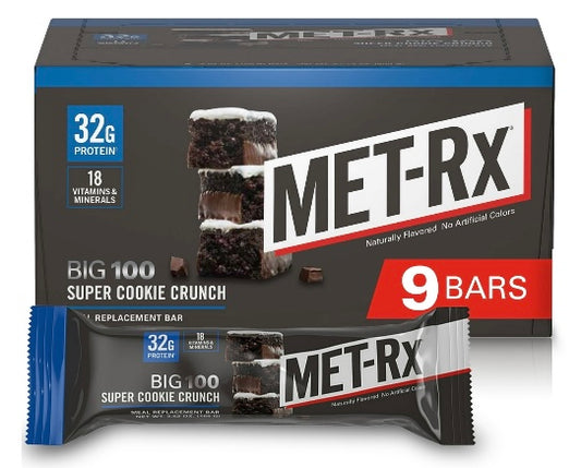 Met-Rx Big 100 Super Cookie Crunch 3.52oz (Pack of 9)