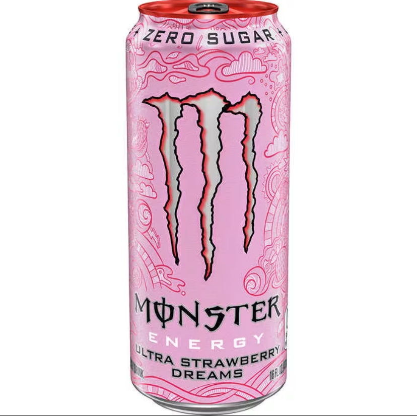 Monster Energy Zero Ultra Strawberry Dreams 16oz 24 Count