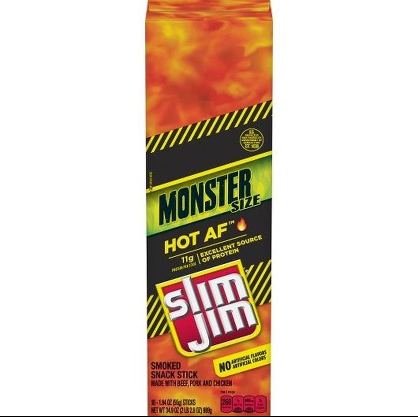 Slim Jim Monster Hot AF 1.94oz 18 Count