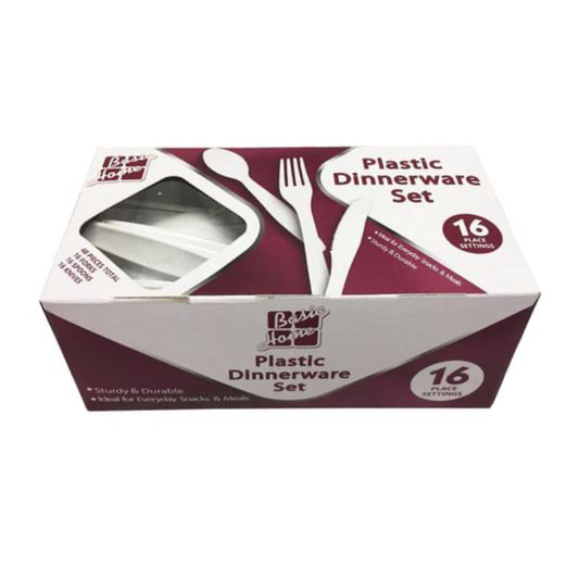 Basic Home Plastic Dinnerware Set (Pack of 16)