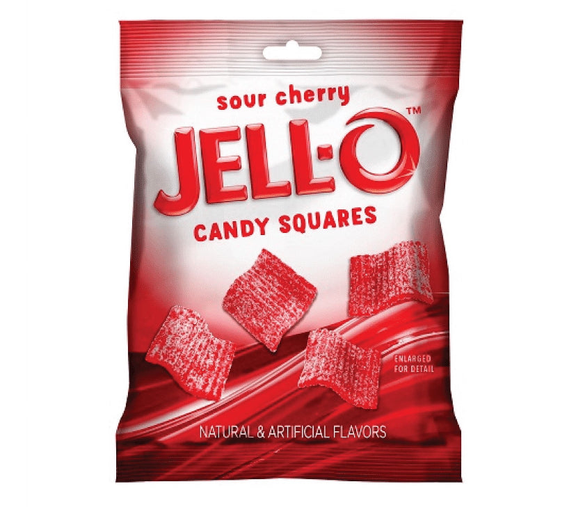 Jell-O Candy Squares Sour Cherry 4.5oz