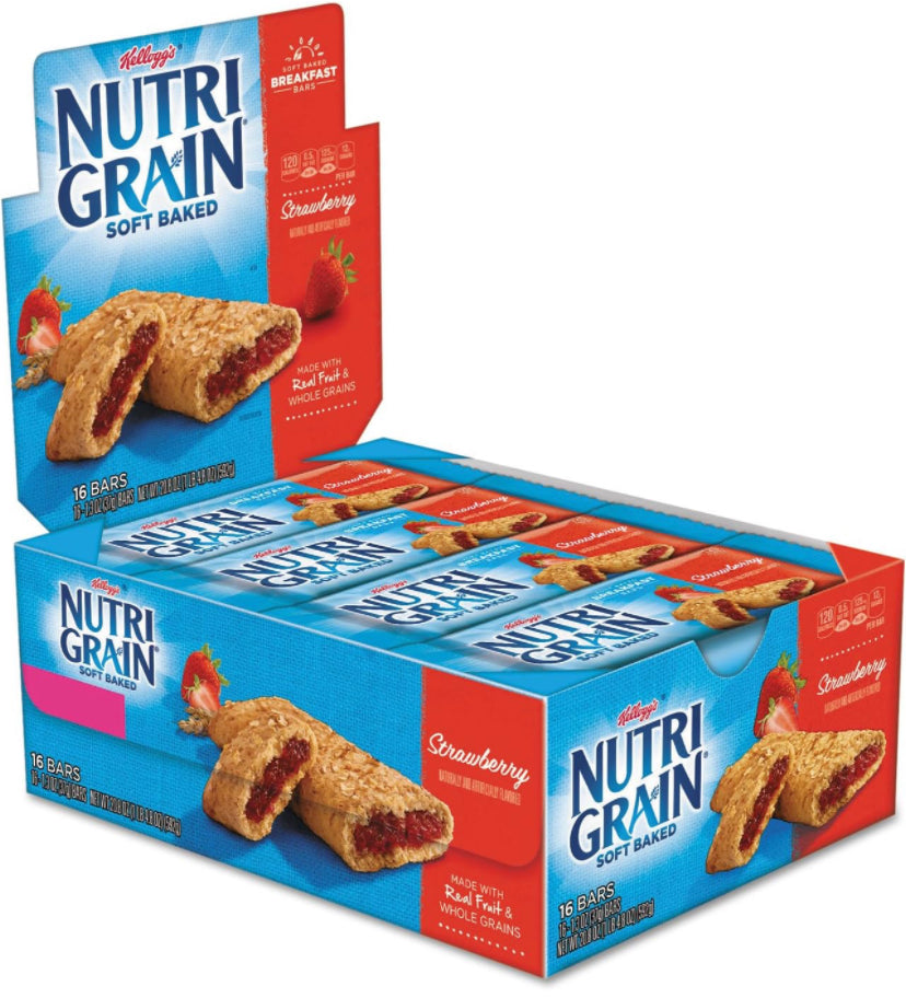 Kellogg’s Nutri-Grain Strawberry 1.3oz (Pack of 16)