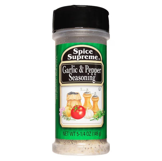 Spice Supreme Garlic Pepper 5.25oz 12 Count