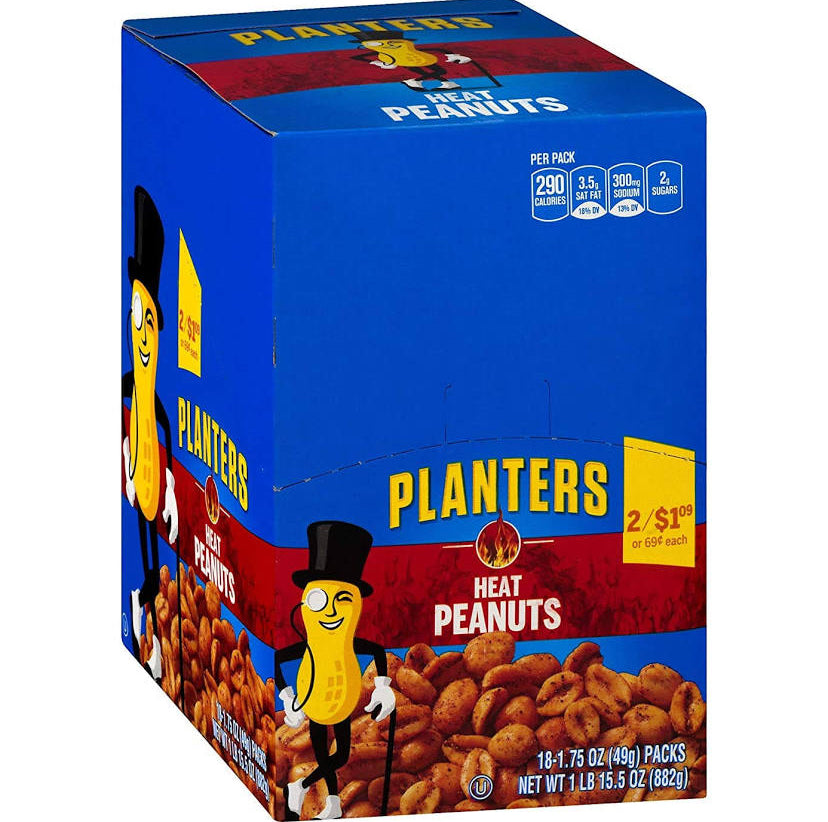 Planters Heat Peanuts 1.75oz (Pack of 18)
