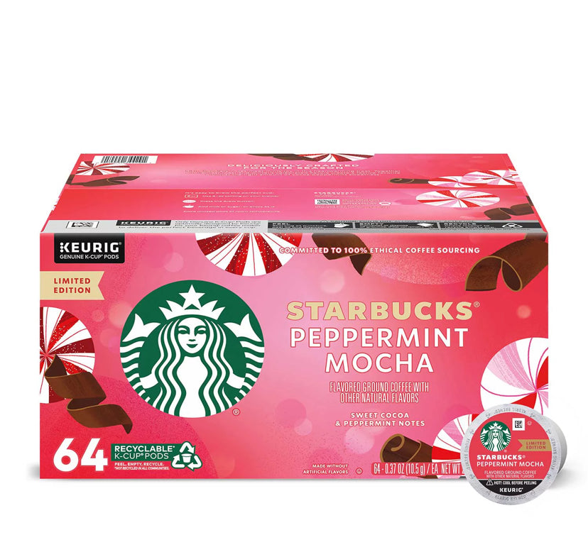 Starbucks K-Cup Coffee Pods Peppermint Mocha (Pack of 64)