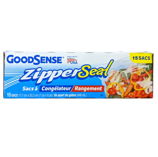 Good Sense Zipper Seal Plastic Bags (Pack of 15)