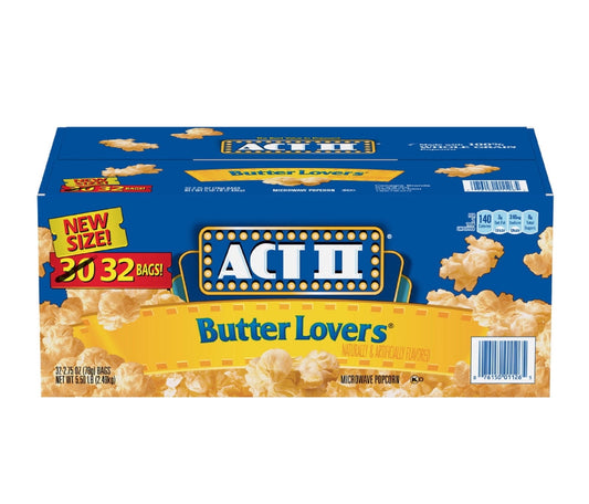 Act II Butter Lovers Popcorn 2.75oz (Pack of 32)