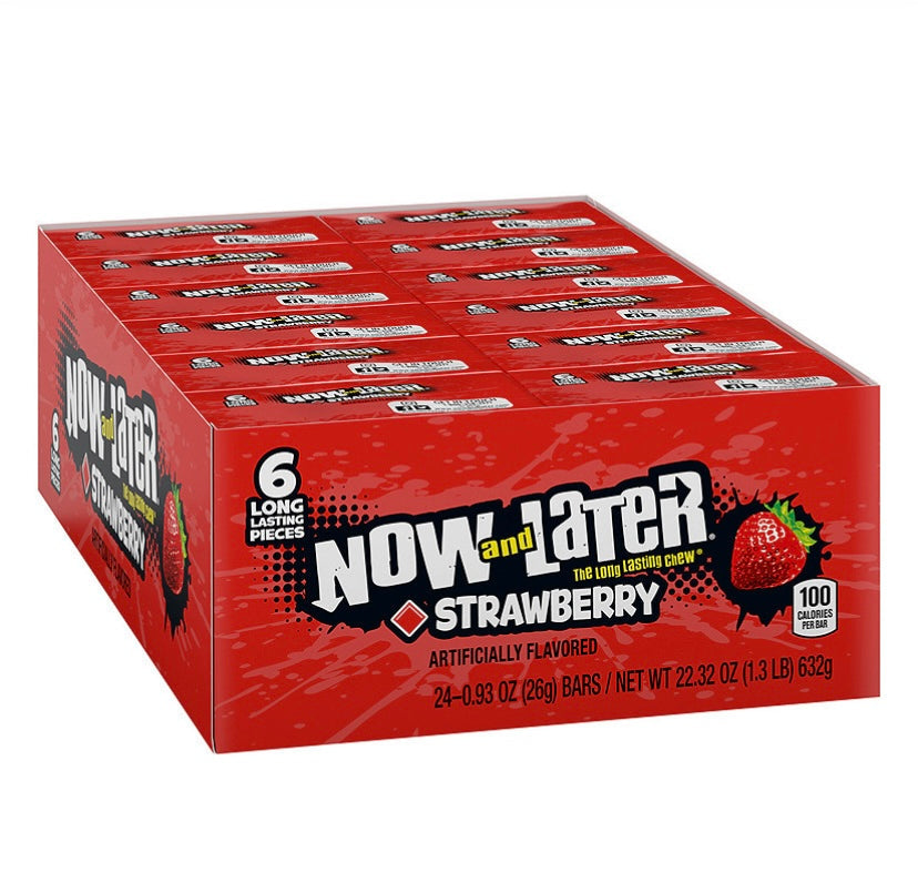 Now and Later Strawberry 0.93oz (Pack of 24)