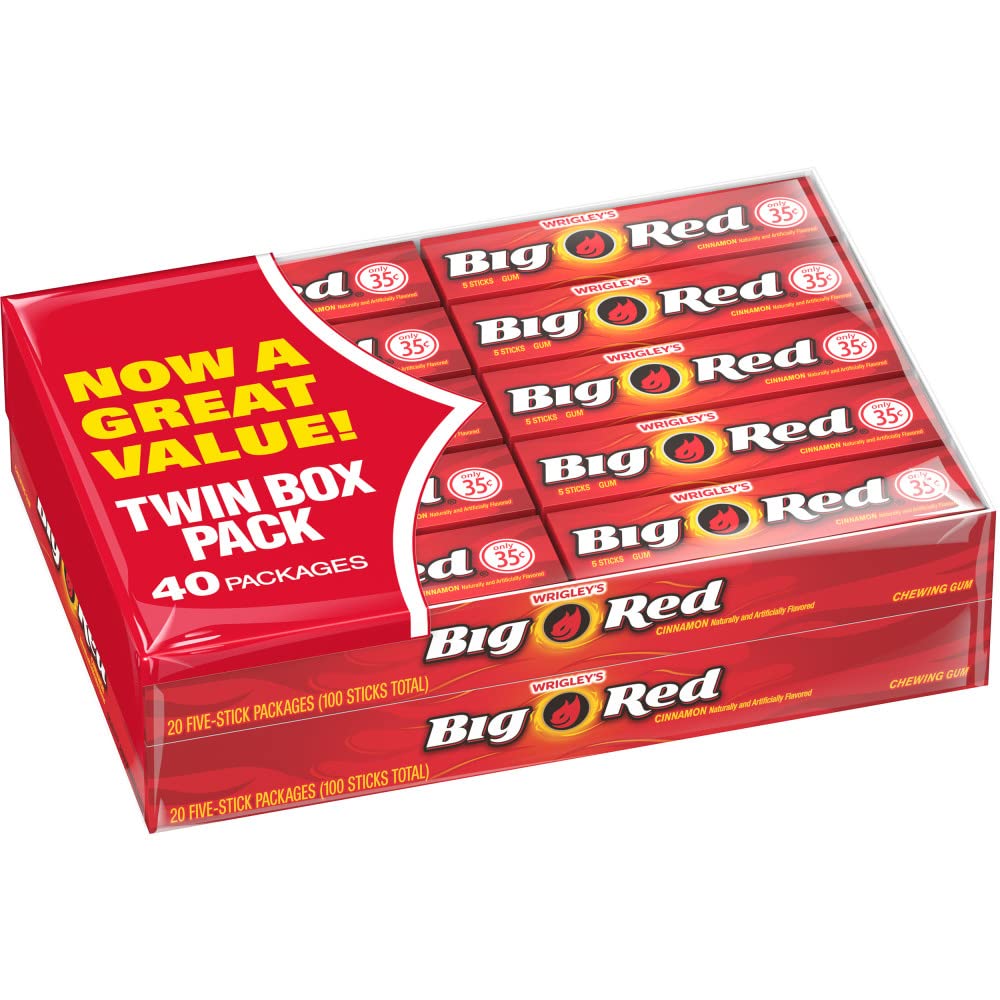 Wrigley’s Big Red Gum 5 Sticks (Pack of 40)