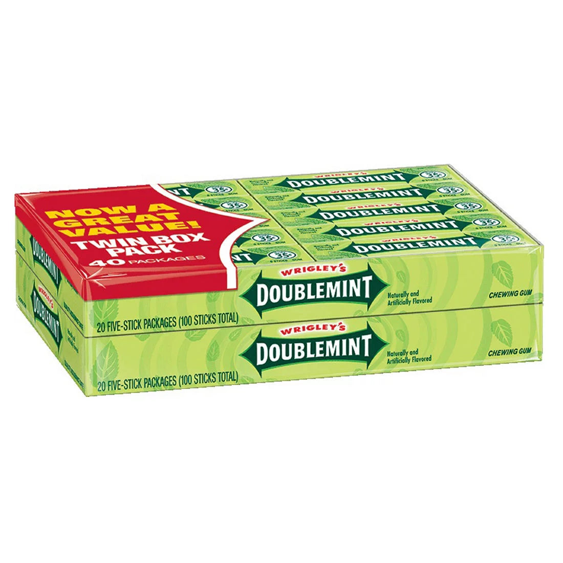 Wrigley’s Double Mint Gum 5 Sticks (Pack of 40)