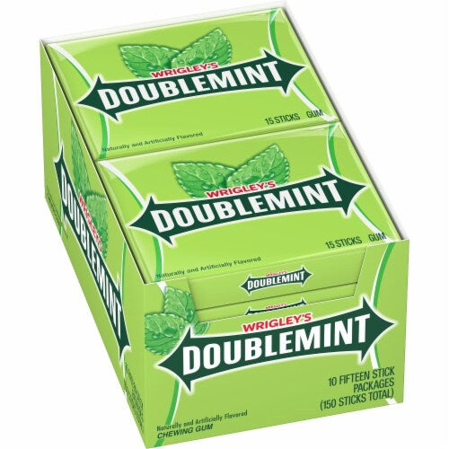 Wrigley’s Double Mint Gum 15 Sticks (Pack of 10)