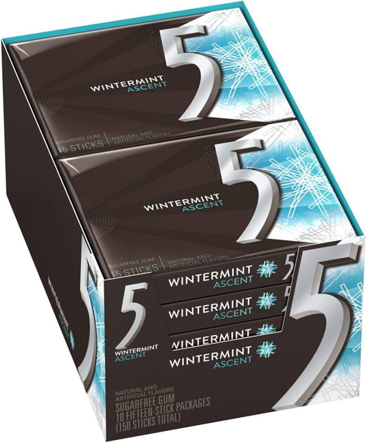 Wrigley’s 5 Gum Wintermint Ascent 15 Sticks 10 Count