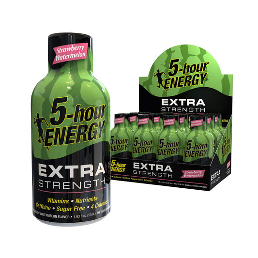 5-Hour Energy Extra Strength Shots Strawberry Watermelon 1.93 fl oz (Pack of 12)