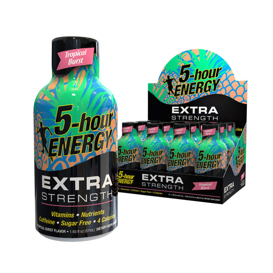 5-Hour Energy Extra Strength Shots Tropical Burst 1.93 fl oz (Pack of 12)