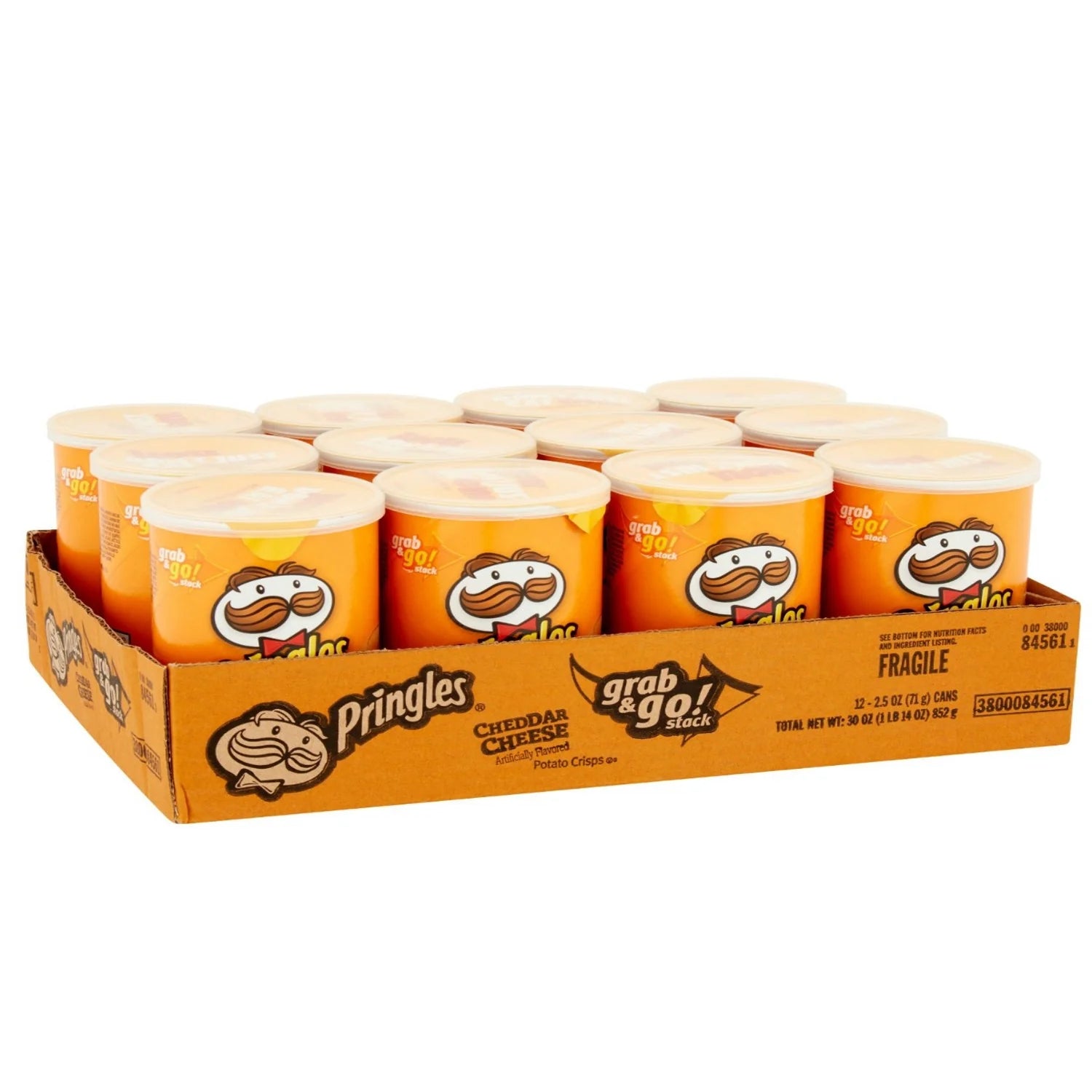 Pringles Grab & Go Stack Cheddar Cheese Chips 2.5oz (Pack of 12)