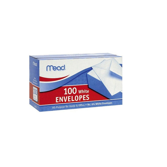 Mead No. 6 3/4 White Envelopes 100 Count