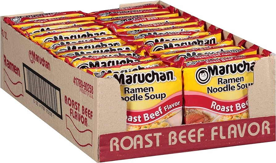 Maruchan Ramen Noodle Soup Roast Beef Flavor 3oz (Pack of 24)
