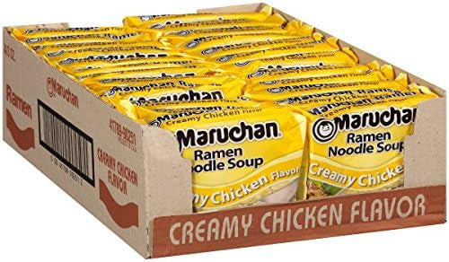 Maruchan Ramen Noodle Soup Creamy Chicken Flavor 3oz (Pack of 24)