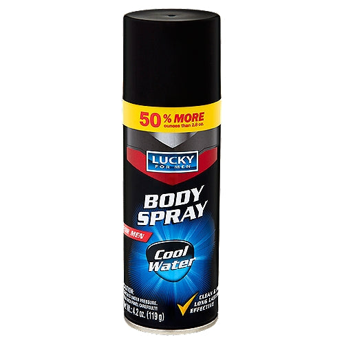 Lucky For Men Body Spray Cool Water 4.2oz