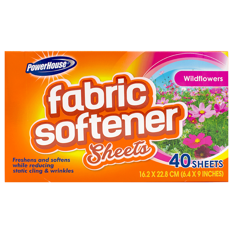 PowerHouse Fabric Softener Sheets Wildflowers (Pack of 40)