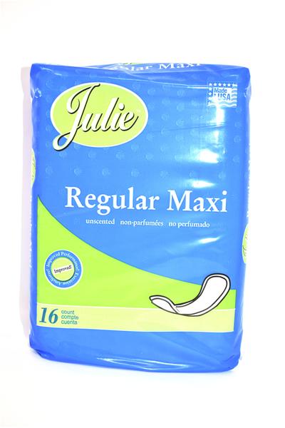 Julie Regular Maxi Unscented Pads (Pack of 16)