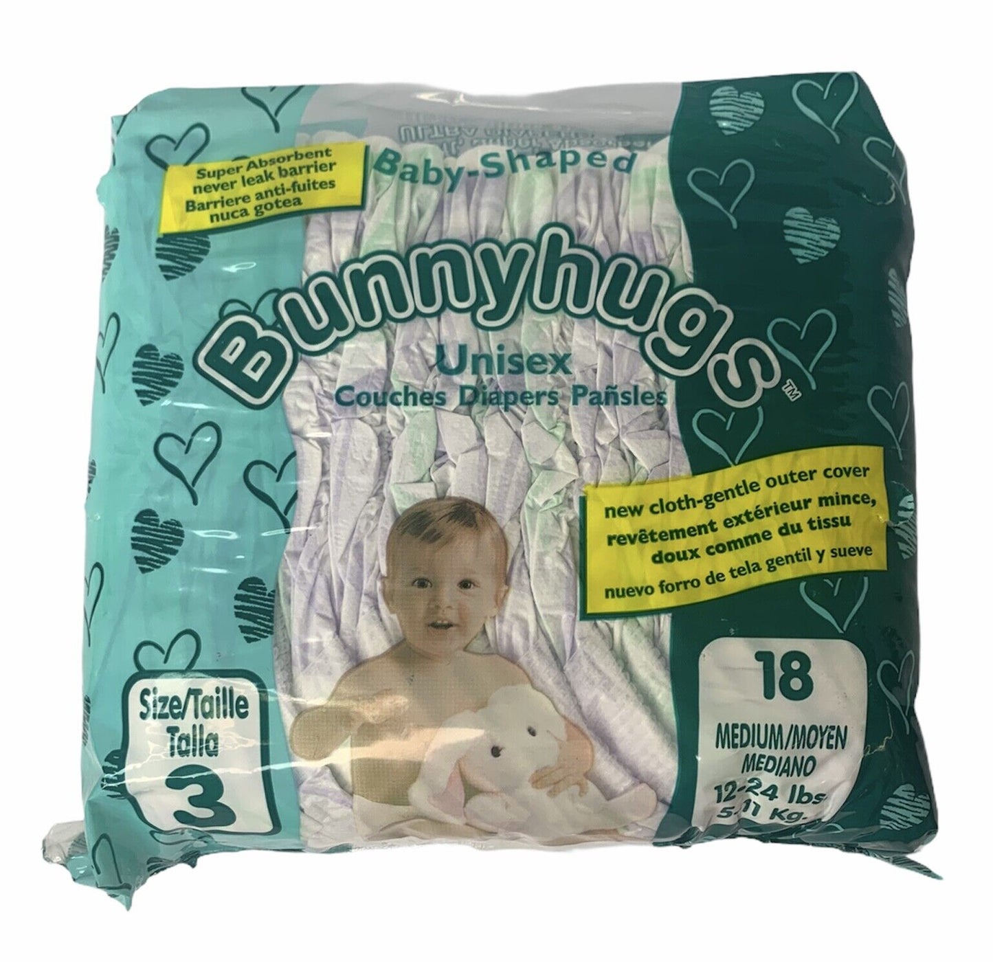 Bunnyhugs Unisex Diapers Medium Size 3 (Pack of 18)