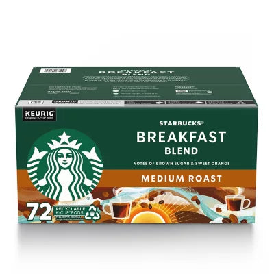 Starbucks K-Cup Coffee Pods Breakfast Blend (Pack of 72)
