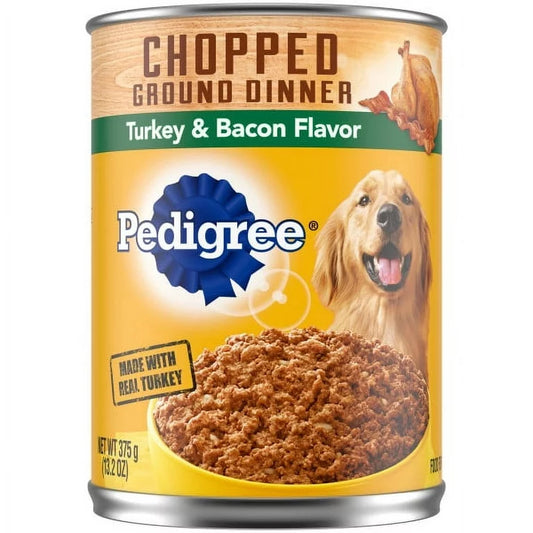 Pedigree Chopped Ground Dinner Turkey & Bacon Flavor Adult Dog Food 13.2oz