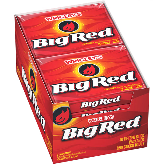 Wrigley’s Big Red Gum 15 Sticks (Pack of 10)