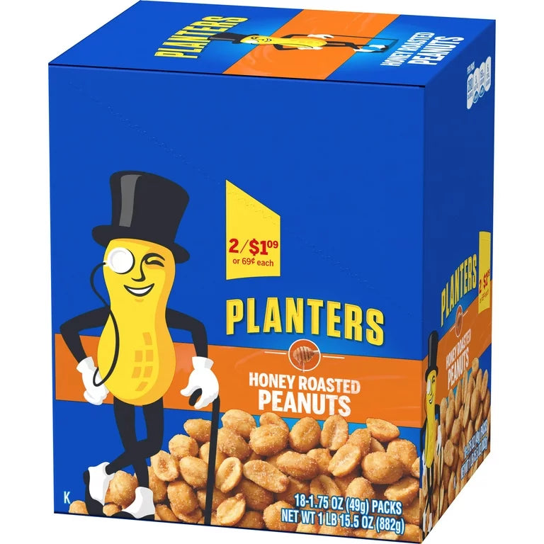 Planters Honey Roasted Peanuts 1.75oz (Pack of 18)