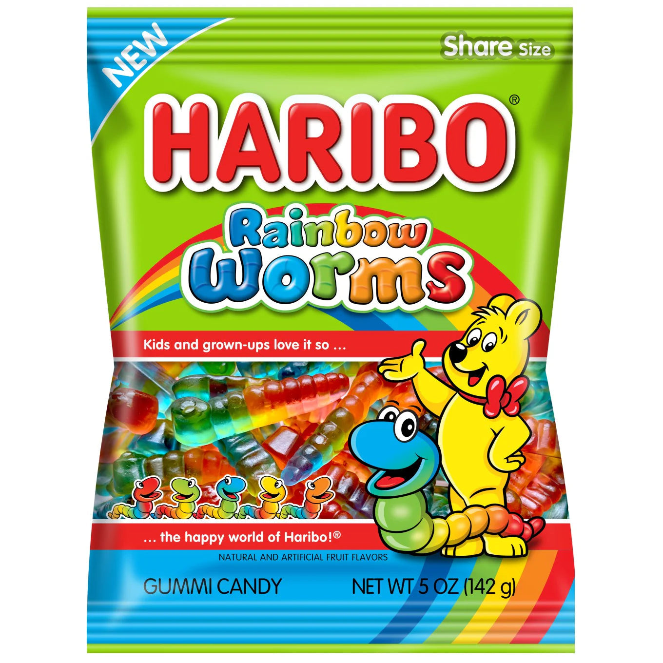 Haribo Rainbow Worms 5oz