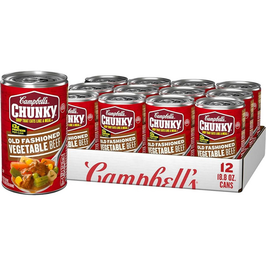 Campbell’s Chunky Old Fashioned Vegetable Beef 18.6oz (Pack of 12)