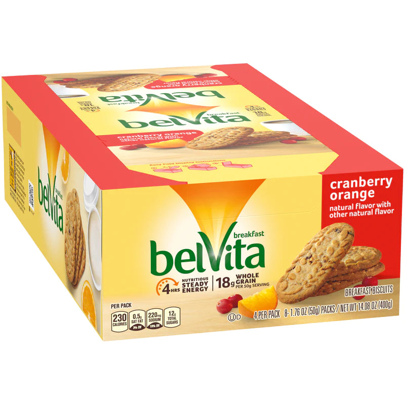 Belvita Breakfast Biscuits Cranberry Orange 1.76oz (Pack of 8)