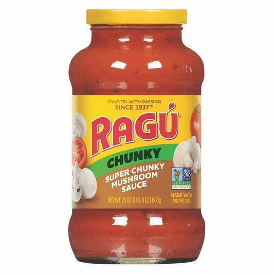 Ragu Super Chunky Mushroom Pasta Sauce 24oz (Pack of 12)