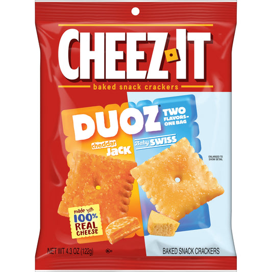 Cheez-It Duoz Cheddar Jack Baby Swiss 4.3oz (Pack of 6)