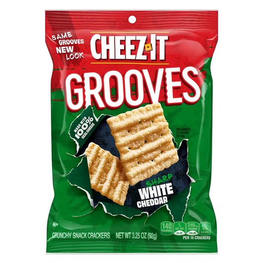 Cheez-It Grooves Sharp White Cheddar 3.25oz (Pack of 6)