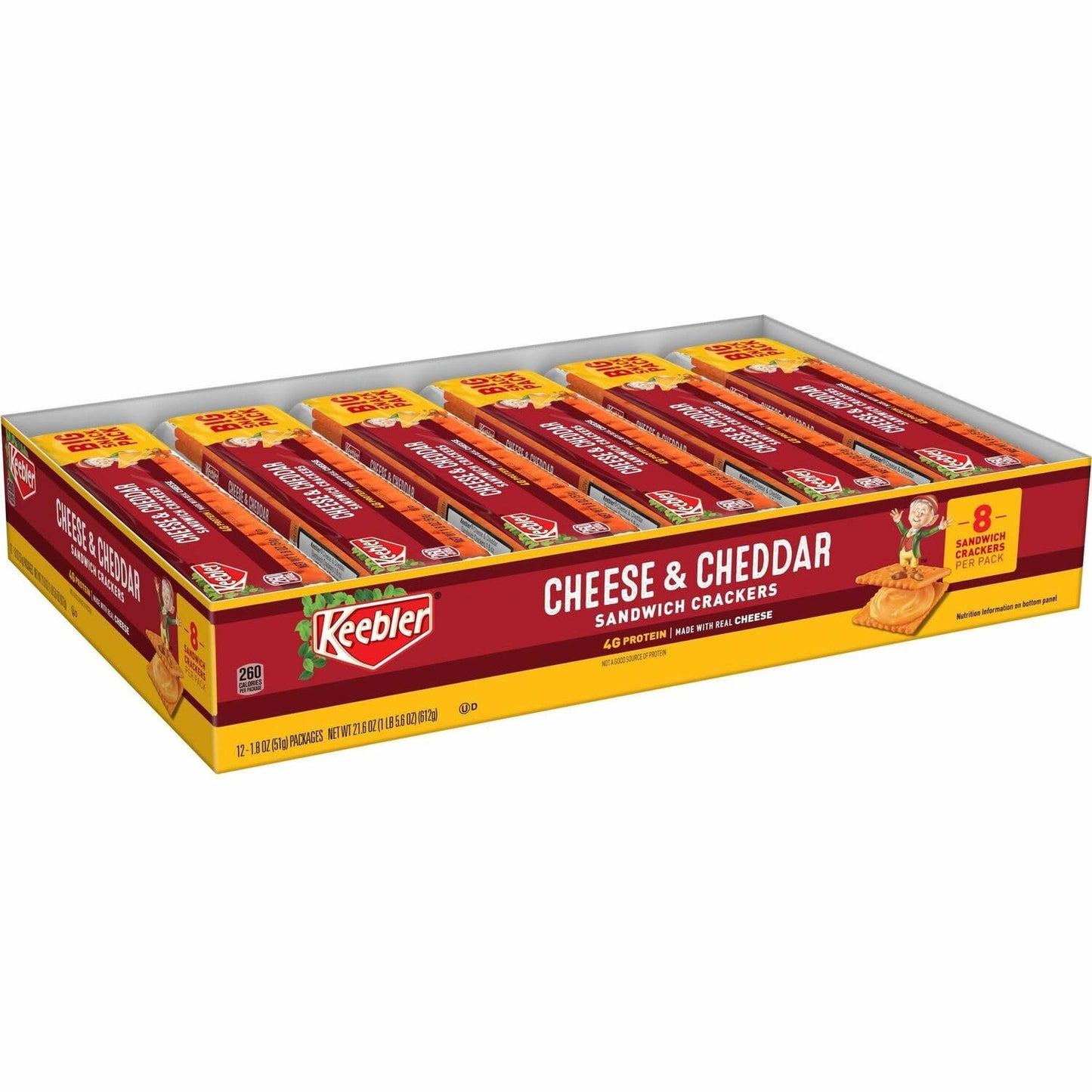 Keebler Cheese & Cheddar Sandwich Crackers 1.8oz (Pack of 12)