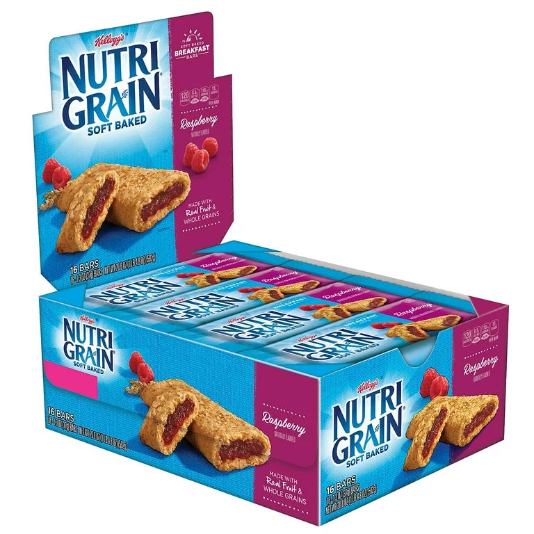 Kellogg’s Nutri-Grain Raspberry 1.3oz (Pack of 16)