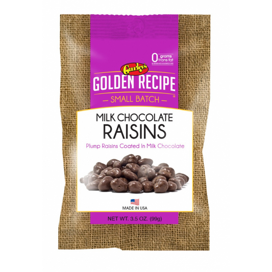 Gurley’s Golden Recipe Milk Chocolate Raisins Small Batch 3.5oz (Pack of 8)