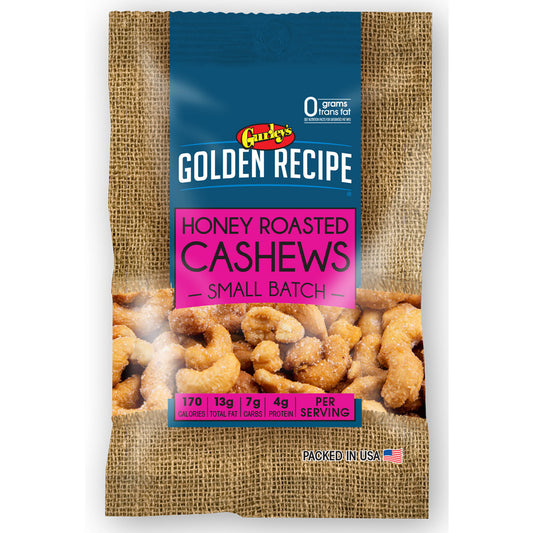 Gurley’s Golden Recipe Honey Roasted Cashews Small Batch 2oz (Pack of 8)