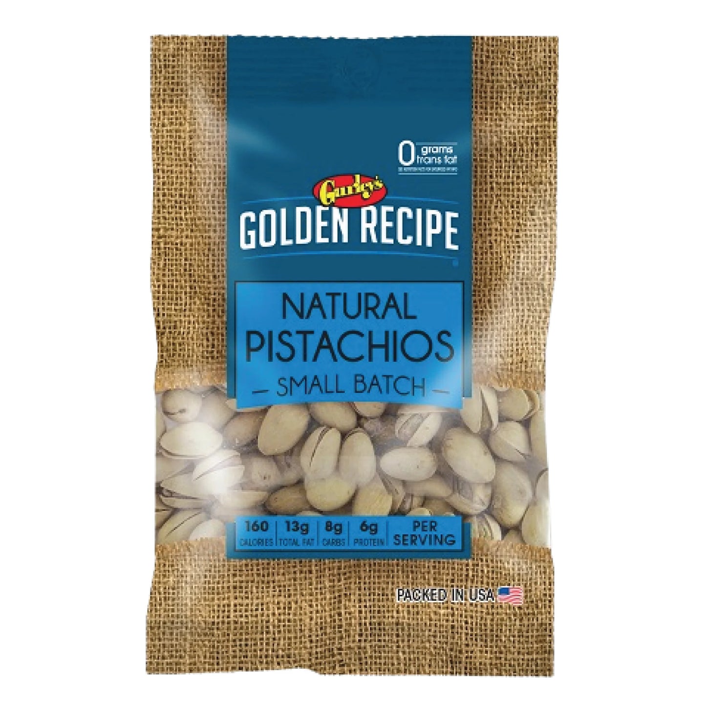 Gurley’s Golden Recipe Natural Pistachios Small Batch 2.25oz (Pack of 8)