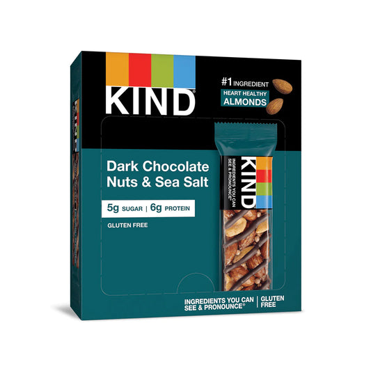 Kind Bar Dark Chocolate Nuts & Sea Salt 1.4oz (Pack of 12)