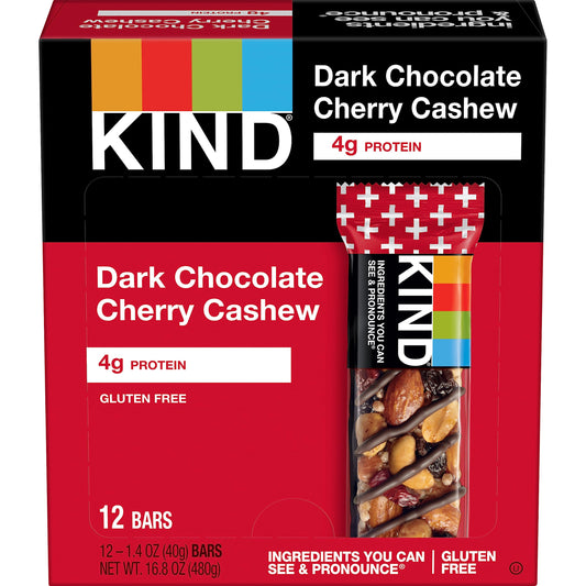 Kind Bar Dark Chocolate Cherry Cashew 1.4oz (Pack of 12)