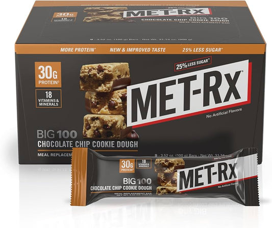 Met-Rx Big 100 Chocolate Cookie Dough 3.52oz (Pack of 9)