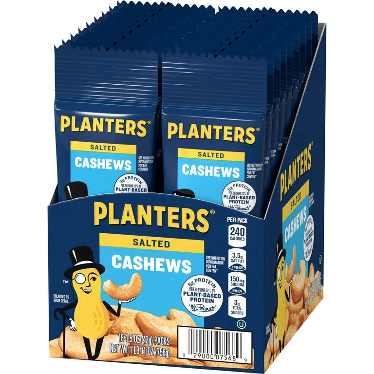 Planters Salted Cashews 1.5oz 18 Count